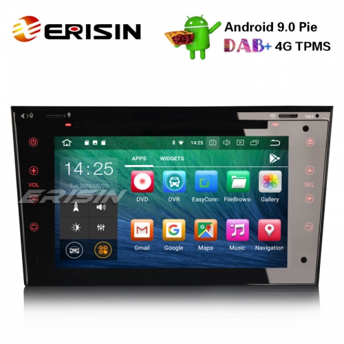 Erisin ES4873P 7" Android 9.0カーステレオDAB + GPS（オペルVauxhall Corsa Vectra Zafira Astra Signum用）