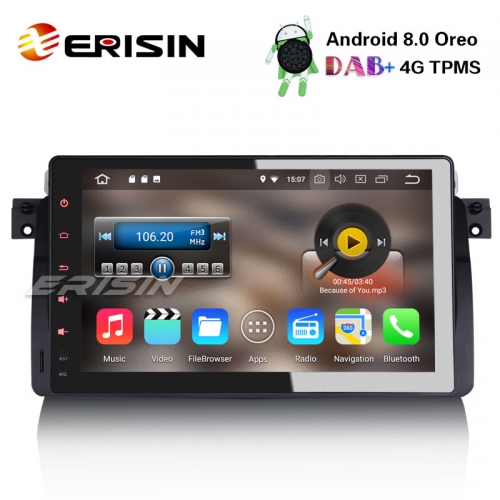 Erisin ES8896B 9" Android 8.0 Car Stereo DAB+GPS Wifi BMW 3 Series E46 318 320 M3 Rover75 MG ZT