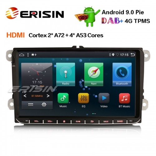 Erisin ES6291V 9" VWパサートゴルフトゥーランポロジェッタシート用Android 9,0カーステレオDAB + OPS GPS