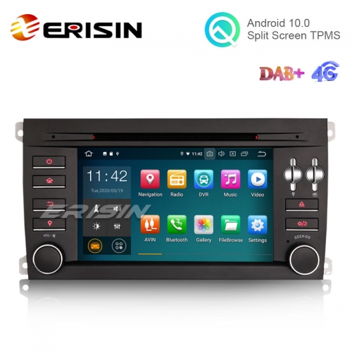 Erisin ES5197C 7" Quad-Core Android 10.0 Car DVD GPS Radio WiFi BT TPMS DAB+ 4G for Porsche Cayenne