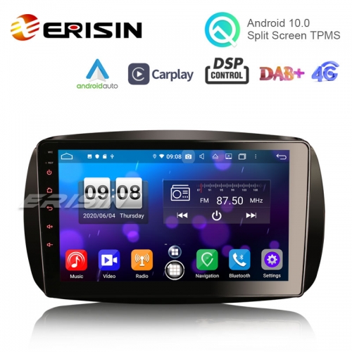 Erisin es8799s 9インチandroid 10.0自動マルチメディアシステムcarplay &amp; 自動gpsラジオdsp tpms dab for mercedes benz smart