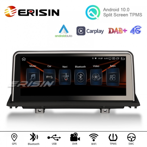 Erisin ES2870B 10.25" HD IPS-Screen PX5 Capacitive Android 10.0 Car Multimedia Player GPS WiFi TPMS DVR DAB+ Radio for BMW X5 E70 CIC X6 E71 CCC