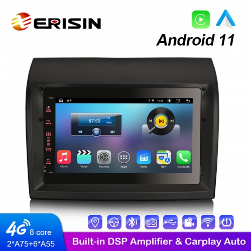 Erisin ES8674F 7 &quot;Android 11.0カーメディアプレーヤーCarPlay＆Auto 4GWiFiDSPステレオDVDGPSFor FIAT DUCATO CITROEN JUMPER PEUGEOT BOXER