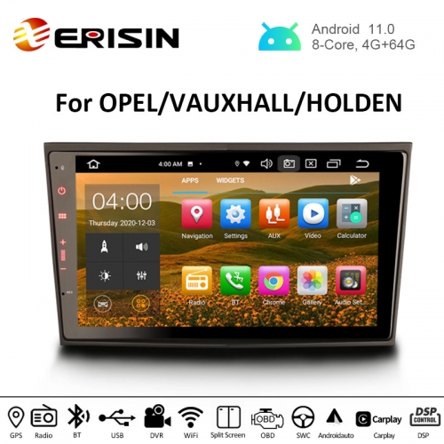 Erisin ES8106P 8" 8-Core Android 11 Car Stereo CarPlay BT WiFi DSP DAB+ Navi For Opel Vauxhall Corsa Combo Zafira Vectra Meriva Vivaro