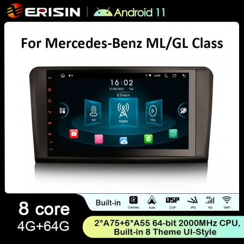 ES8994L 9 Inch Android 11.0 DSP Autoradio Wireless CarPlay 4G LTE OBD Car Stereo GPS SWC For Mercedes Benz ML Class W164 GL Class X164